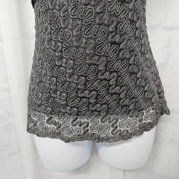 Studio Y Y2K Strapless Top Gray Mesh Metallic Whimsigoth Party Fairy XL - Picture 3 of 7